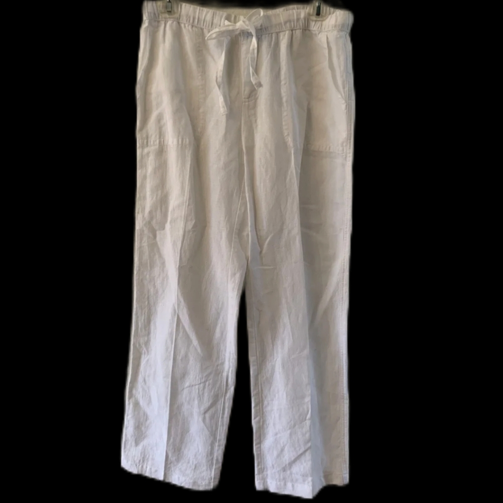 Linen wide leg pants